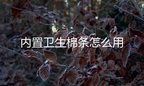 内置卫生棉条怎么用
