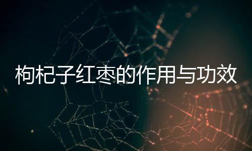 枸杞子红枣的作用与功效有哪些
